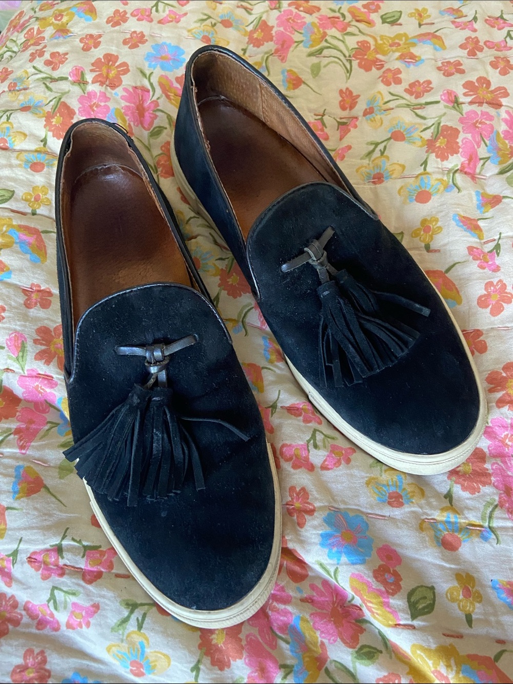 Frye Black Suede Tassel Slip-On Sneakers Women’s 8